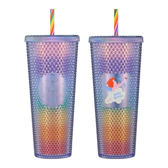 🆕 NWT Starbucks Limited Edition Plastic Cold Cup Sparkle Sofie Birkin Design - Picture 1 of 5
